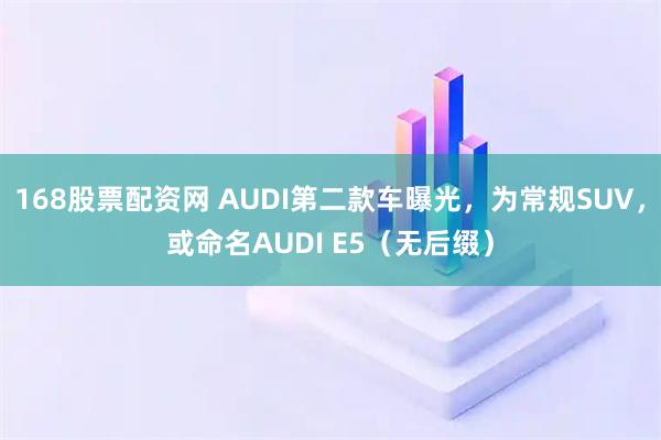 168股票配资网 AUDI第二款车曝光，为常规SUV，或命名AUDI E5（无后缀）